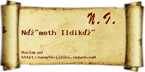 Németh Ildikó névjegykártya